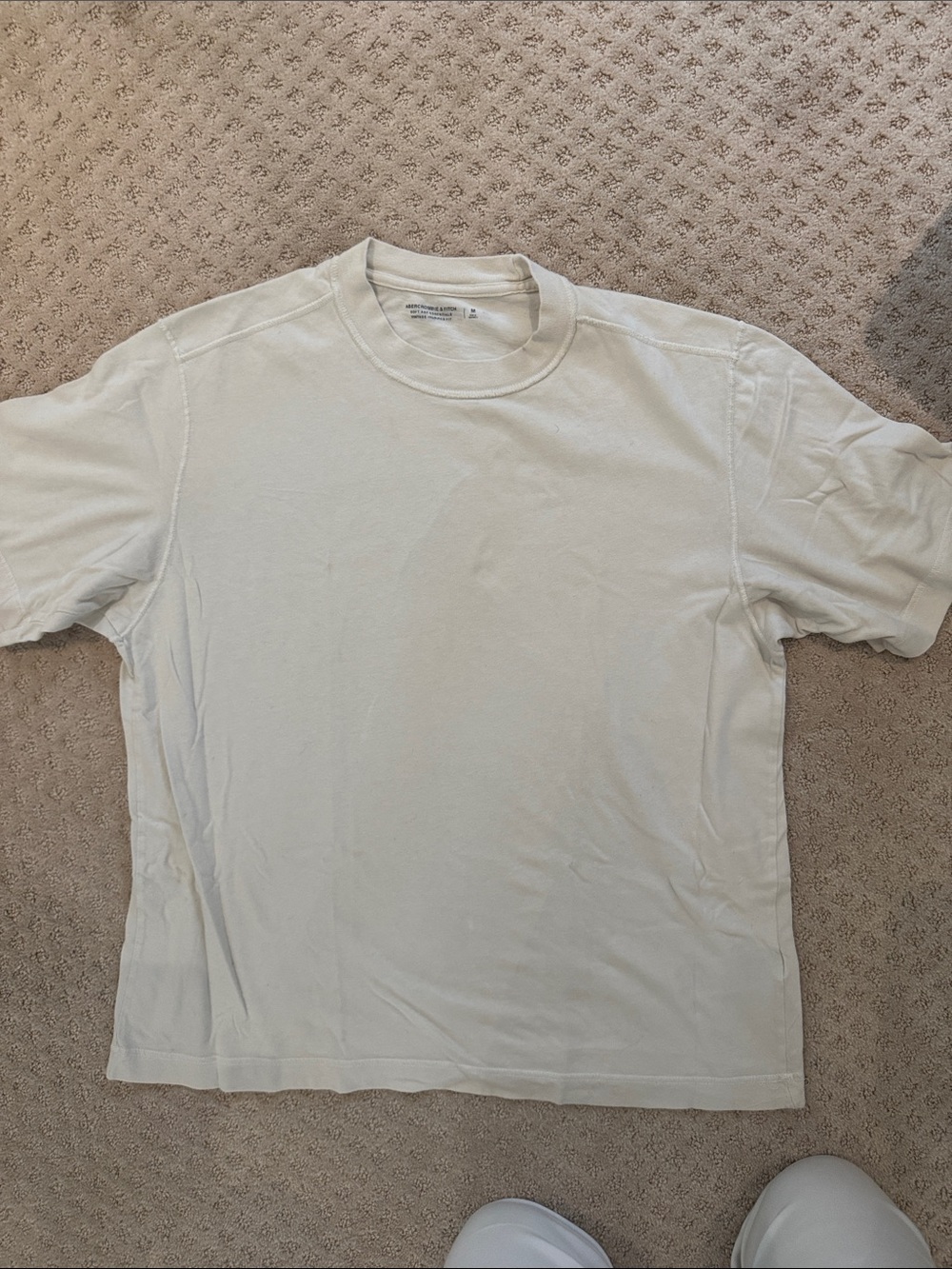 Abercrombie & Fitch Cream Short Sleeve Crewneck T-Shirt